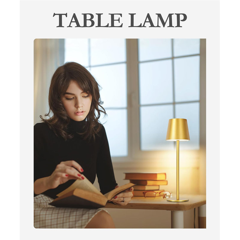 2Pack Cordless Table Lamp 5200mAh IP54 Waterproof Rechargeable Battery Desk Lamp 3 Color Stepless Dimming Up Battery Operated Lamp for Kitchen